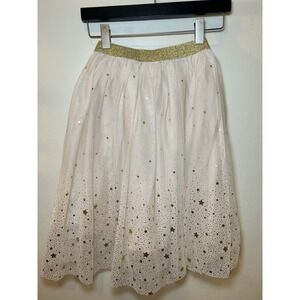 Mini Boden Cream Tulle Metallic Ombre Skirt Size 8-9